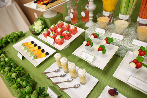 Fruit + Veggie Wedding Dessert Tables