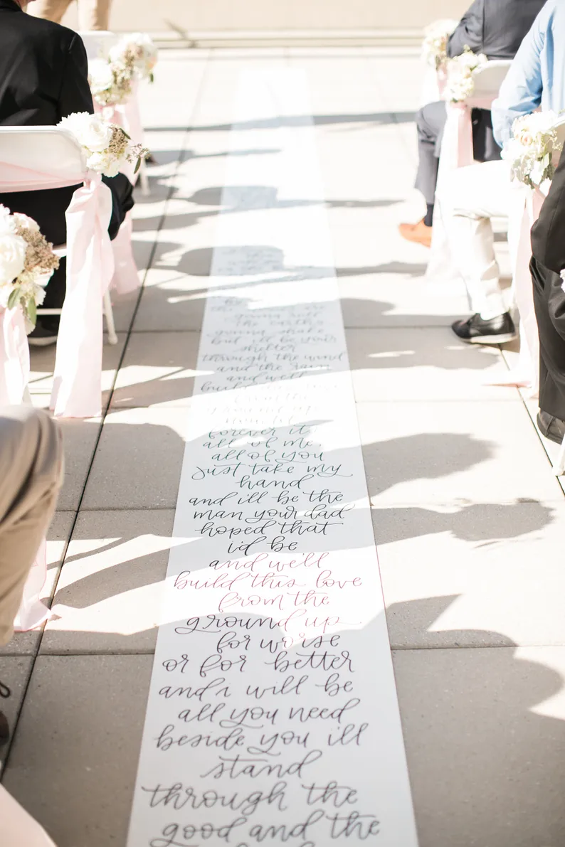 Handlettered Aisle Runner