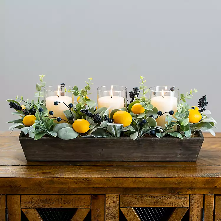 Lemon and Blueberry Crate Centerpiece