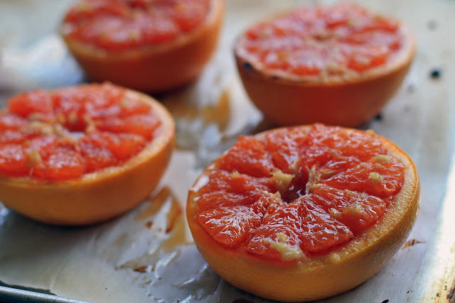 Broiled Grapefruit with Ginger and Brown Sugar