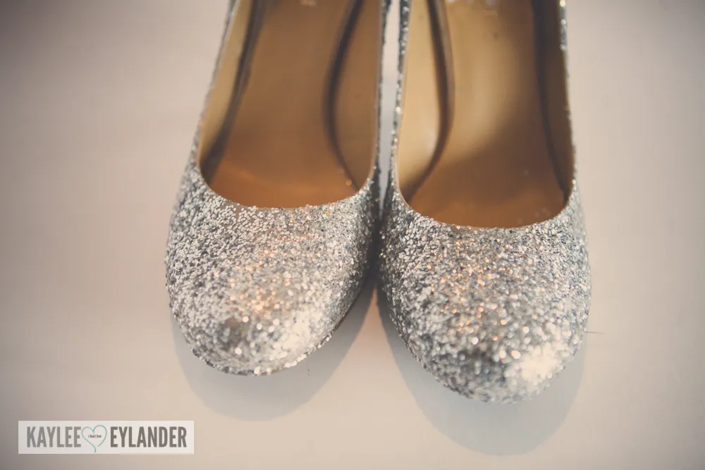 DIY Glitter High Heel Shoes