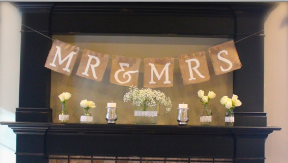 DIY Mr. & Mrs. Burlap Banner